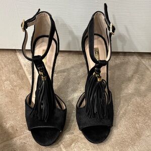 Louise et Cie Black Tassel Heels